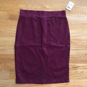 Charlotte Russe Burgundy Pencil Skirt